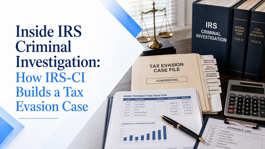 Inside IRS Criminal Investigation How IRS-CI Builds a Tax Evasion Case